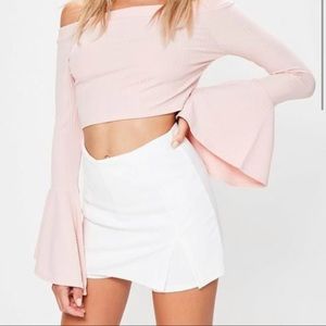 New Missguided stretch crepe split front skort